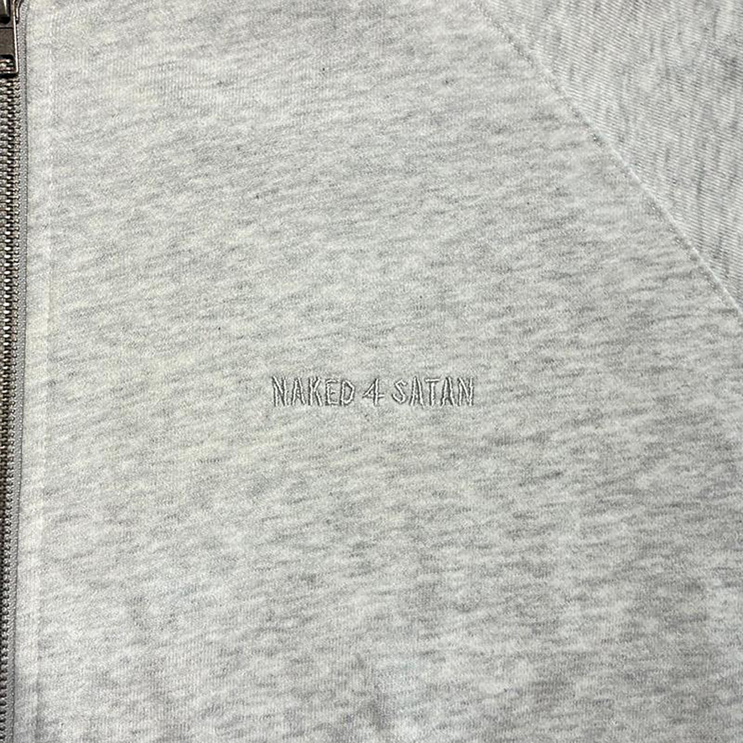 “Naked 4 Satan”ZIP HOODIE Ash