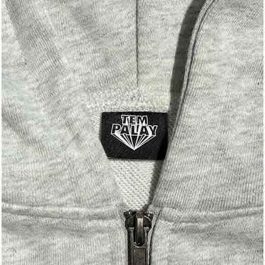 “Naked 4 Satan”ZIP HOODIE Ash